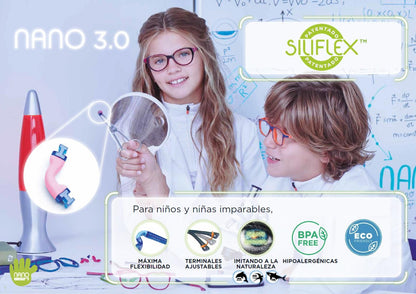 NANOvista NAO3180348 – Armazón infantil Siliflex rosa/verde