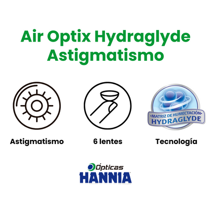 Air Optix Hydraglyde Astigmatism – Lentes de Contacto Mensuales Tóricos