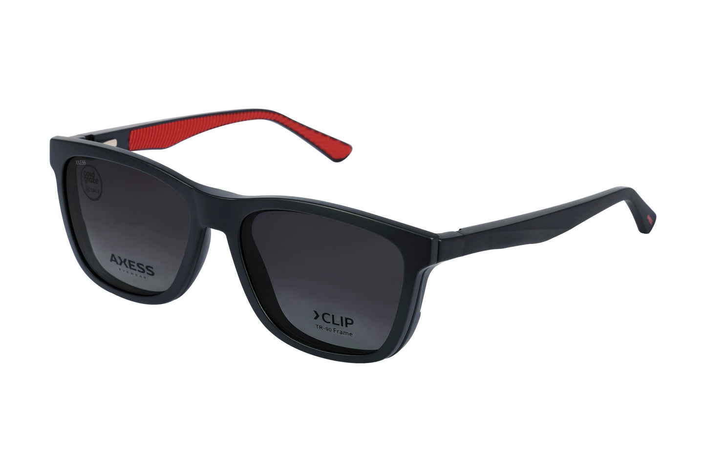 Axess Clip 6508 – Matt Black Red | Armazón de Acetato con Clip Polarizado