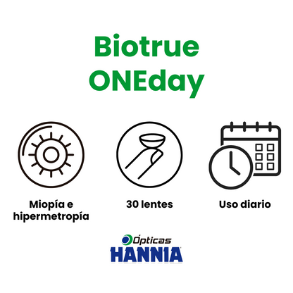 Biotrue ONEday – Lentes de Contacto Diarios para Miopía e Hipermetropía