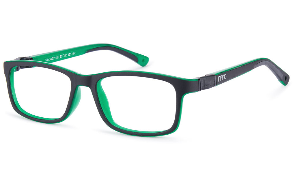 NANOvista NAO3031452 – Armazón infantil Siliflex bi negro/verde militar