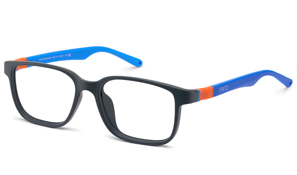 NANOvista NAO3420448 – Armazón infantil Siliflex gris mate/azul